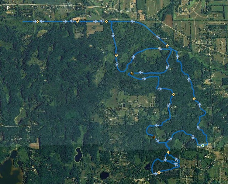 Woodstock 2010 Course 1.jpg - The Woodstock Half Marathon September 25, 2010. The course according to the Garmin.